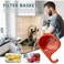FITTO Plastic Rice Bowl &ndash; Household Rice Cleaner Strainer, Kitchen Vegetable Strainer with Handle, Portable Sink Colander for Fruits, Grains, Potatoes