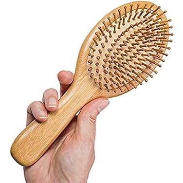 FITTO Wet Hair Brush Bamboo Detangling Brush, Natural Wooden Paddle, Organic Hairbrush for Women, Men & Kids – Gentle on Hair & Scalp, Reduces Breakage & Tangles, Eco-Friendly, Durable Design