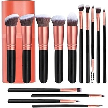 FITTO 12 Pcs Makeup Brushes Set - Naked 3 Professional Makeup Brush Kit with Soft Bristles for Face &amp; Eye Makeup, Includes Foundation, Blush, Eyeliner, Eyeshadow Brushes &amp; Storage Case