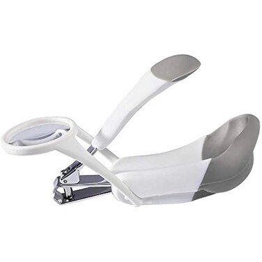 FITTO Deluxe Nail Clipper with Magnifier &ndash; Precision Stainless Steel Fingernail and Toenail Cutter with 4x Magnification, Ergonomic Design, Anti-Slip Grip, and Safety Features for Adults and Seniors