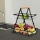 FITTO 2-Tier Countertop Fruit Basket Storage, Vegetable Rack &ndash; Black, Stylish and Space-Saving Design for Kitchen Organization, Fresh Produce Holder, Sturdy Metal Frame for Fruits &amp; Veggies