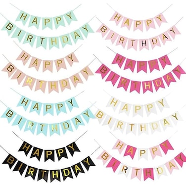 FITTO Candy Bar Fishtail String Flag Pink Golden Banner Wedding Decorative for DIY Making, Kids, Women's & Men's Birthday Party Decor Tools
