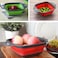 FITTO Foldable Fruit & Vegetable Washing Basket Strainer, Portable Silicone Colander Collapsible Drainer with Handle - Kitchen Tools for Easy Cleaning & Draining