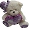 Fitto 35 cm White & Purple Teddy Bear with Cap - Plush Stuffed Animal Toy for Kids, Collectible Cuddly Bear