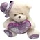 Fitto 35 cm White & Purple Teddy Bear with Cap - Plush Stuffed Animal Toy for Kids, Collectible Cuddly Bear