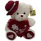 Fitto White & Red Teddy Bear with Cap 35cm – Kids Stuffed Animal Toy, Plush Bear, 35 cm, Red & White Stuffed Bear, Children's Plush Toy