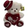 Fitto White & Red Teddy Bear with Cap 35cm – Kids Stuffed Animal Toy, Plush Bear, 35 cm, Red & White Stuffed Bear, Children's Plush Toy