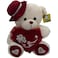 Fitto White & Red Teddy Bear with Cap 35cm – Kids Stuffed Animal Toy, Plush Bear, 35 cm, Red & White Stuffed Bear, Children's Plush Toy