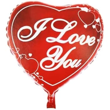Fitto Foil Heart Balloon 18 Inch &ndash; I Love You Party Decoration for Birthdays, Weddings &amp; Special Events, Card Display