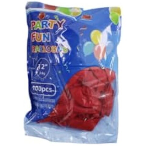 Fitto Latex Party Standard Balloons 100 Pcs 12 Inch Red for Weddings, Birthdays, Special Occasions – Bulk Latex Party Supply, Event Decor