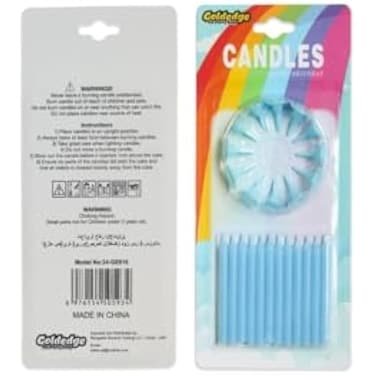 Fitto Blue Birthday Cake Candles Set &ndash; 24 Spiral Candles &amp; Happy Birthday Cake Topper for Kids Parties, Decoration, and Birthday Celebration