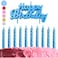 Fitto Blue Birthday Cake Candles Set, 10-Pack Spiral & Happy Birthday Letter Candles for Cake & Party Decoration