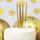 Fitto 6Pcs Long Thin Birthday Cake Candles with Stand - Gold, Celebration Party Candle, Housewarming, Anniversary Candle for Cakes, 13cm