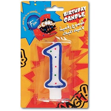 Fitto Birthday Candle - Number 1, Party Cake Topper, Birthday Greeting Candle, Kids &amp; Adults Birthday Party Decor