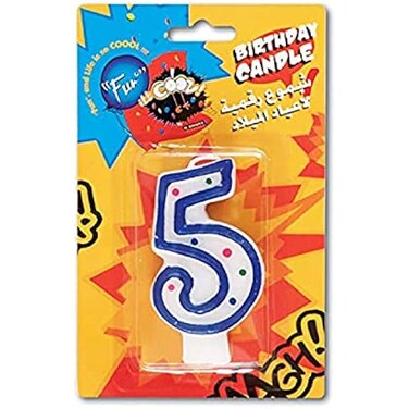 Fitto Birthday Candle &ndash; Number 5 Cake Candle for Birthday Party, Birthday Decor, Party Supplies, Event Favor