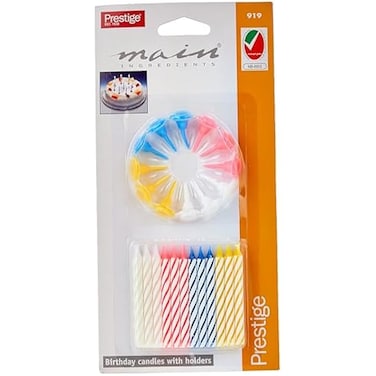 Fitto Birthday Candles 24 pcs + 12 Holders   Numeric Cake Candles &amp; Holders for Birthday Party, Celebration, Party Supplies