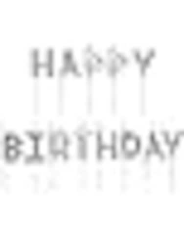 Fitto Silver Happy Birthday Candle Cake Topper with glitters&ndash; Birthday Party Decoration, Cake Candle Holder, Silver Cake Accent