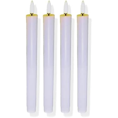 Fitto Battery Operated Plastic LED Candles 25 cm Beige – Flameless, Safe, Decorative & Long Lasting, pack of 12pcs