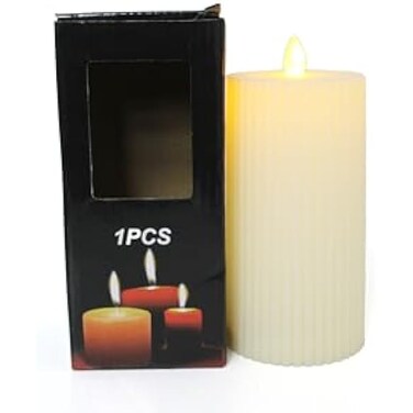Fitto LED Flameless Candle &ndash; Smokeless Home Decor, Birthday &amp; Christmas, Warm LED 7.5x15 cm