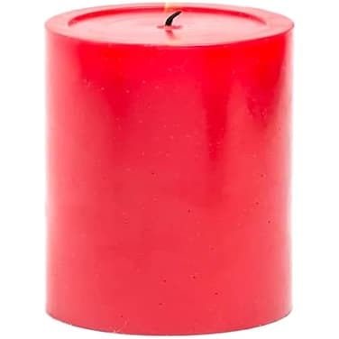 Fitto Pillar Candle Red 3 Piece Set   Unscented Home Decor, Wedding, Event &amp; Relaxation Candles 4x5CM, Smokeless Long Burning