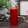 Fitto Pillar Candle Red Unscented 3 Piece Set 5x5cm for Home Decor, Weddings, Events &amp; Relaxation