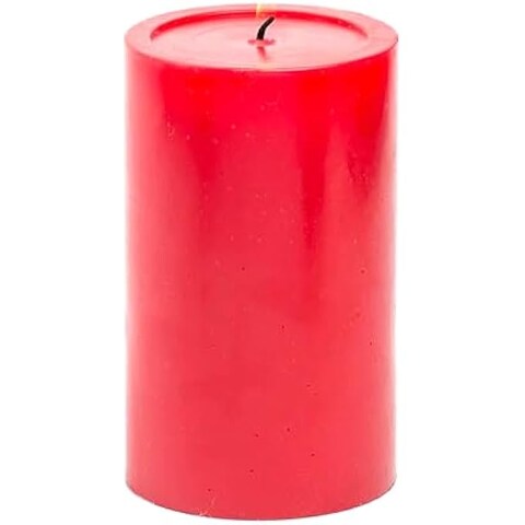 Fitto Red Pillar Candles 3 Piece Set Unscented Home Decor, Wedding & Event Candle, Long Burning Smokeless (5X7.5 CM)