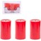 Fitto Red Pillar Candles 3 Piece Set Unscented Home Decor, Wedding & Event Candle, Long Burning Smokeless (5X7.5 CM)