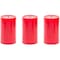 Fitto Red Pillar Candles 3 Piece Set Unscented Home Decor, Wedding & Event Candle, Long Burning Smokeless (5X7.5 CM)