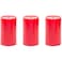 Fitto Red Pillar Candles 3 Piece Set Unscented Home Decor, Wedding & Event Candle, Long Burning Smokeless (5X7.5 CM)