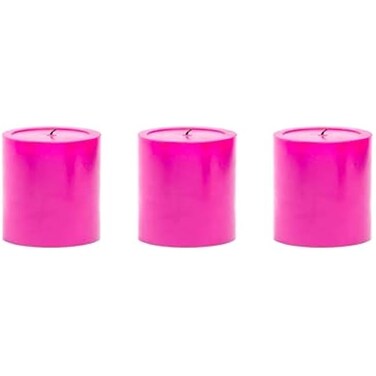 Fitto Pillar Candle Unscented, Long Burning, Smokeless White Wax Candle for Home Decor, Weddings, Events - PINK CLR, 5X5 CM