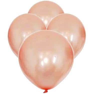 Fitto 12 Inch Chrome Balloon Rose Gold Color 2.80gms Pack of 40