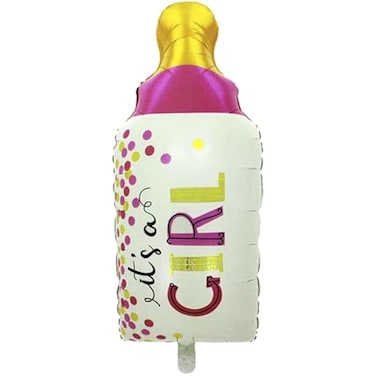 Fitto Foil Balloon Feeding Bottle Shape Its a Girl Pink Color