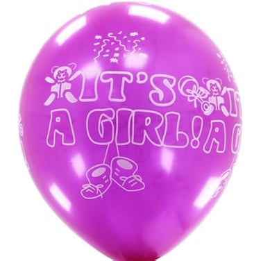Fitto It's a Girl 12 Inch Balloons Pack of 6 Pink Party Decorations