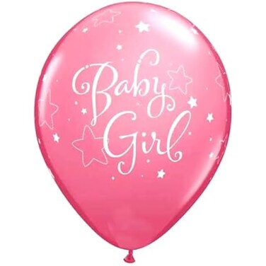 Fitto Baby Girl 12 Inch Balloons - 12 Pcs Per Card for Party Decor