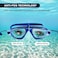 Fitto Blue Swimming Goggles with Anti-Fog, UV Protection, Adjustable Strap &amp; Ear Buds &ndash; Silicon &amp; Plastic Design