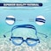 Fitto Blue Swimming Goggles with Anti-Fog, UV Protection, Adjustable Strap &amp; Ear Buds &ndash; Silicon &amp; Plastic Design