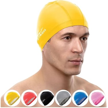 Fitto Swimming Cap with Zipper, Assorted Color &ndash; Quick Dry, Chlorine, UV &amp; Water Resistant Swim Cap for Adults &amp; Kids