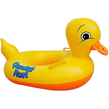 Fitto Infant Pool Float Duck - Inflatable Baby Boat Swimming Ring Trainer with Double Handle, Waist Support