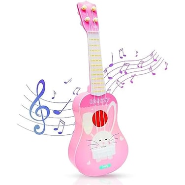 Fitto Plastic Cartoon Rabbit Mini Guitar Toy – Toddler Musical Instrument for Boys & Girls, Early Education, Kids Learning Music
