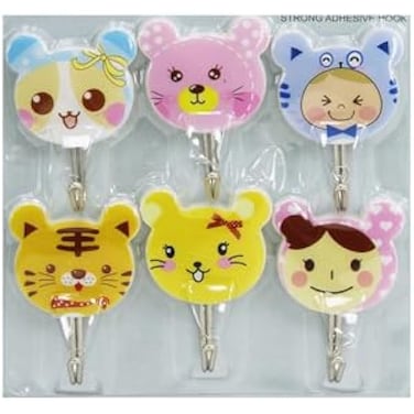 Fitto Durable Plastic Hooks Mix Animal Designs 3pcs on Card