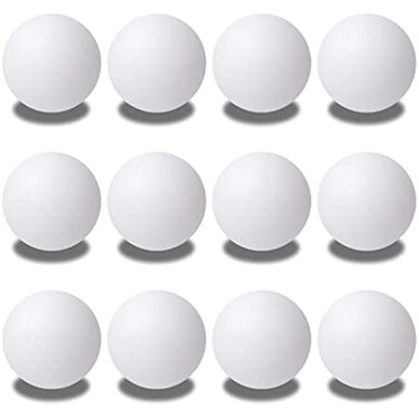 Fitto Table Tennis Balls 12 Pack Jumbo White &ndash; Training &amp; Toss Game Practice Balls for Table Tennis, Sports, Recreation