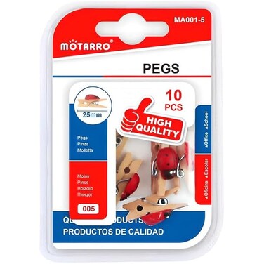 Fitto 10 Pieces Wooden Clothespins 25mm for Laundry Drying