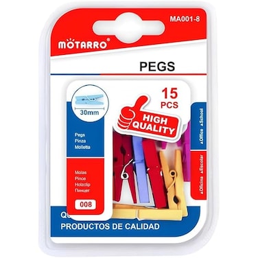 Fitto 15 Pieces Cloth Pins with Spring 30mm Assorted Color