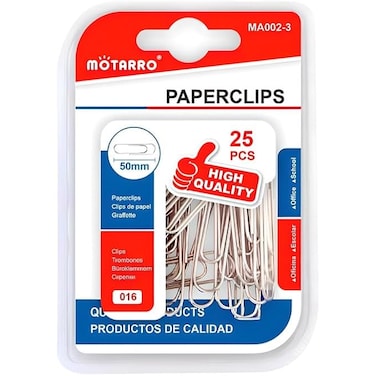 Fitto 25 Pieces Paper Clips, 50mm Stainless Steel Office Clips