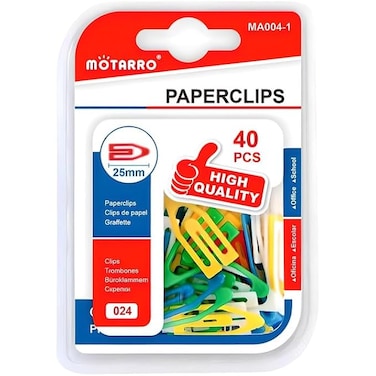 Fitto 11 Pieces Plastic Coated Paper Clips 15x50mm Assorted Colors