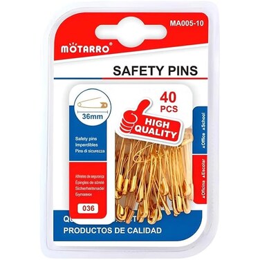 Fitto 40 Pieces Brass Safety Pins 36mm For Sewing, Crafts, and Everyday Use