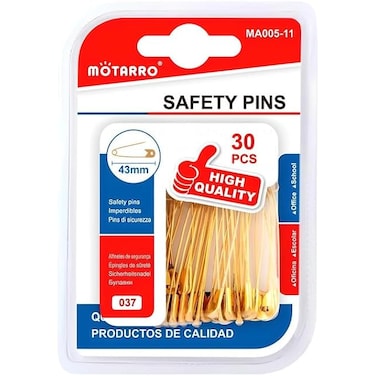 Fitto 30 Pieces Brass Safety Pins 43mm - Sewing, Craft &amp; DIY Hardware
