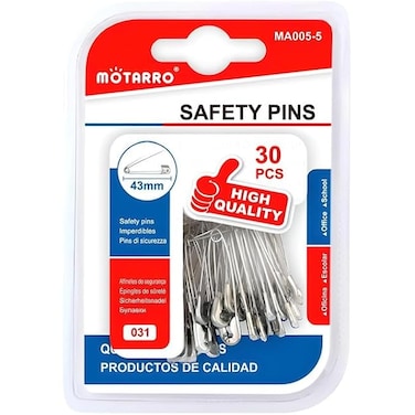 Fitto 30 Pieces Stainless Steel Safety Pins, 43mm