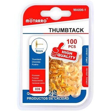 Fitto 100 Pieces Brass Thumb Pins Assorted Colors for Office, Craft, DIY