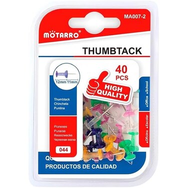 Fitto 40 Pieces Steel Thumb Pins Assorted Colors for Arts, Crafts &amp; Home Projects